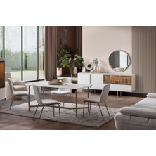 Doressa Lobby Yemek Odası Takımı Metal Ayaklı Modern Tasarım ile 6 Kişilik Kapasite