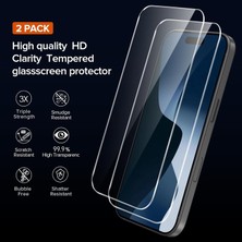 Etiget Apple iPhone16 Pro Max Şeffaf Silikon Kılıf & 2 Adet Temperli Cam Ekran Koruyucu Seti