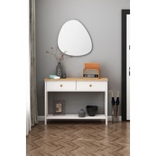 Remy Ahşap Kulplu Dresuar Sepet-Beyaz