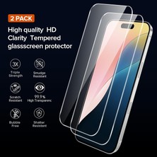 Etiget Apple iPhone16 Plus Şeffaf Silikon Kılıf & 2 Adet Temperli Cam Ekran Koruyucu Seti