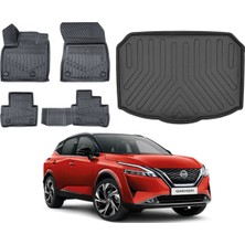Kalite Oto Nissan Qashqai 2024 Model 3D Alt Bagaj Havuzu+3d Araca Özel Paspas Takımı Birebir Uyumlu
