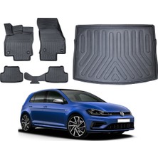 Kalite Oto Volkswagen Golf 7 2013 Model  3D Üst Bagaj Havuzu+3d Araca Özel Paspas Takımı Birebir Uyumlu