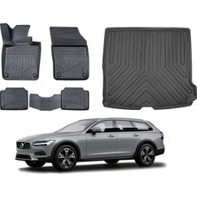 Kalite Oto Volvo V90 Cross Country 2020 Model 3D Bagaj Havuzu+3d Araca Özel Paspas Takımı Luxury Serisi