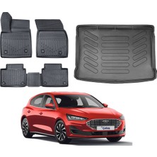 Kalite Oto Ford Focus 4 Hb Tamir Kitli 2021 Model 3D Bagaj Havuzu+3d Araca Özel Paspas Takımı Birebir Uyumlu