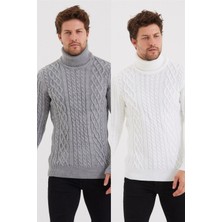 Tarz Cool Erkek Örgü Desenli Triko Kazak