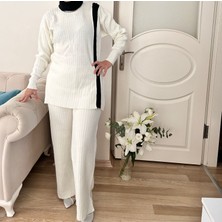 White Lily Boutique Triko Kadın 2 Li Pantolonlu Takım