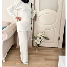 White Lily Boutique Triko Kadın 2 Li Pantolonlu Takım