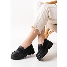 Shemard Siyah Süet Günlük Yüksek Tabanlı Loafer Ayakkabı - Kopya