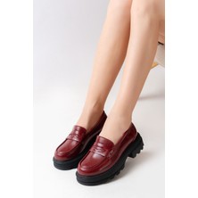 Shemard Bordo Rugan Günlük Yüksek Tabanlı Loafer Ayakkabı