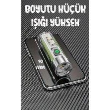 Çakarlı Ledli Şarjlı 9 Uv Işıklı Sos Acil Durum Anahtarlık Mini El Feneri 130 Lümen 3W 47740