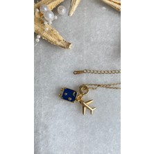 Atelier Licia Paslanmaz Çelik Seyahat Charm Gold Kolye