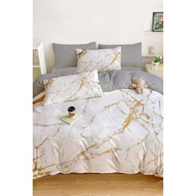 Amor Home Çift Kişilik  Pamuk Saten Nevresim Takımı Gold Marble