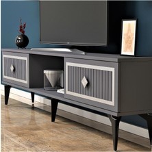 Demonte Home Mobilya Nildh 150 cm Tv Ünitesi Antrasit Gümüş