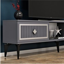 Demonte Home Mobilya Nildh 150 cm Tv Ünitesi Antrasit Gümüş