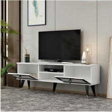 Demonte Home Mobilya Lidyadh Tv Stand Beyaz-Gümüş