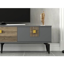 Demonte Home Mobilya Lunadh 180 cm Tv Ünitesi Antrasit Ceviz