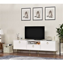 Demonte Home Mobilya Soledh 180 cm Tv Ünitesi Sehpası Beyaz