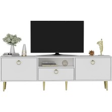 Demonte Home Mobilya Soledh 180 cm Tv Ünitesi Sehpası Beyaz