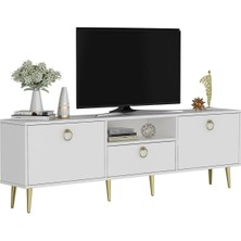 Demonte Home Mobilya Soledh 180 cm Tv Ünitesi Sehpası Beyaz