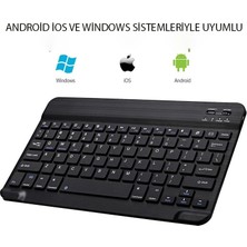 UmoTech Bluetooth Klavye Telefon Tablet Bilgisayar Uyumlu Slim Şarjlı Kablosuz Klavye