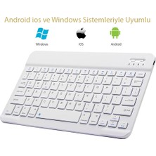 UmoTech Bluetooth Klavye Telefon Tablet Bilgisayar Uyumlu Slim Şarjlı Kablosuz Klavye