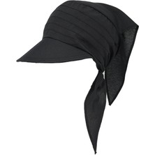 Safari Bağlamalı Siyah Siperli Bandana Vizör