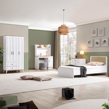 Setay Linda Genç Odası Takımı - 3 Kapılı Dolap, Karyola, Şifonyer, Çalışma Masası