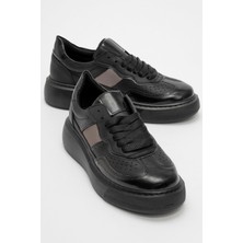 Ccway Kadın Spor Ayakkabı Siyah Siyah Kırışık