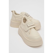 Ccway Bağcık Taşlı Kadın Spor Ayakkabı EKRU BEJ