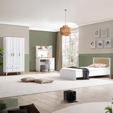 Setay Linda Genç Odası - 3 Kapılı Dolap, Karyola, Çalışma Masası