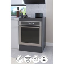 Bofigo Antrasit Ankastre Fırın Dolabı Modern Tasarım 85 cm Yükseklik 60 cm Genişlik Suntalam Malzeme