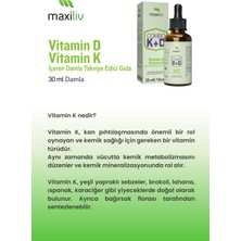Maxiliv D3 & K2 Damla 1000 IU | D Vitamini & K Vitamini İçeren Takviye | 30 ml |