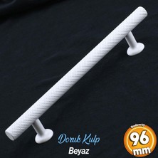 Badem10 Doruk Beyaz Metal Kulp 96 mm-9.6 cm Mobilya Çekmece Mutfak Dolabı Kulbu Beyaz