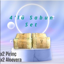 Miglow Kabak Lifli Sabun Seti - Pirinç Özü x 2 adet + Aloevera x 2 adet