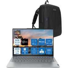 Lenovo Yoga Slim 6 Ryzen 5 7540U 16GB Lpddr5 Ram 1tb SSD 14" OLED Wuxga Dolby Vision Windows 11 Home L82X3004GTXWH02 + Zetta Çanta