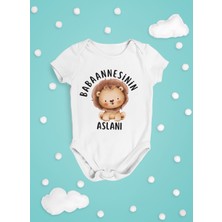 Naturalp Babaannesinin Aslanı Bebek Body Kısa Kollu Badi Çıtçıtlı Zıbın Organik %100 Pamuk