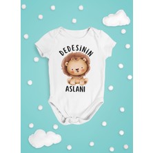 Naturalp Dedesinin Aslanı Bebek Body Kısa Kollu Badi Çıtçıtlı Zıbın Organik %100 Pamuk