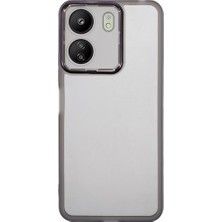 4U Sky Anti-Düşen Telefon Kılıfı Için Xiaomi Poco C65 4g Tpu Kılıf Temperli Cam-Şeffaf Siyah ile Elektroliz Çerçeve (Yurt Dışından)