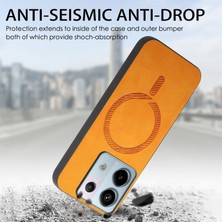4U Sky Anti-Düşen Telefon Kılıfı Için Xiaomi Poco X6 5g Deri Arka Kılıf Magsafe Cilt-Dokunmatik Telefon Kapak-Siyah ile Uyumlu (Yurt Dışından)