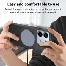 4U Sky Anti-Düşen Telefon Kılıfı Için Xiaomi Poco X6 5g Deri Arka Kılıf Magsafe Cilt-Dokunmatik Telefon Kapak-Siyah ile Uyumlu (Yurt Dışından)