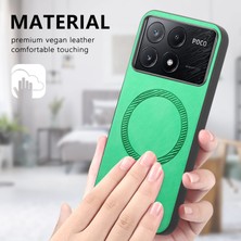4U Sky Anti-Düşen Telefon Kılıfı Için Xiaomi Poco X6 Pro 5g Deri Arka Kılıf Magsafe Cilt-Dokunmatik Telefon Kapak-Mavi ile Uyumlu (Yurt Dışından)