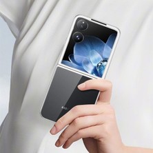 4U Sky Anti-Düşen Telefon Kılıfı Için Xiaomi Mix Flip 5g Kılıf Galvanik Şeffaf Pc Telefon Kapağı-Mor (Yurt Dışından)