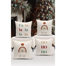 Bertille Home Yılbaşı Serisi Çift Tarafı Dijital Baskılı  4'lü Kırlent Kılıfı Seti (Christmas Noel Cushion Cover)