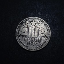 Escoines Koleksiyon 1936 10KURUŞ (Rr) Nadir Çıkar Çt/çt+ Eski Yerli Madeni Para ( 10 Kuruş (1936) )