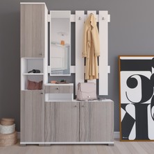 The Violet Begonya Portmanto Vestiyer- Beyaz