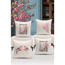 Bertille Home Yılbaşı Serisi Çift Tarafı Dijital Baskılı  4'lü Kırlent Kılıfı Seti (Christmas Noel Cushion Cover)