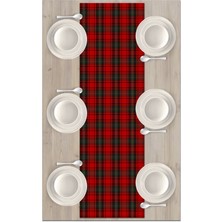 Bertille Home Yılbaşı Ekose Serisi 140X40 cm Dijital Baskılı Runner (Christmas Noel)