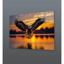 Exela Home Gün Batımında Kartalın Inişi Cam Tablo