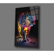 Exela Home Leopar Işıkların Gölgeli Avcısı Cam Tablo