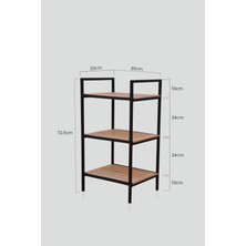 Mudesa Metal Ahşap Dekoratif Banyo Rafı 3 Raflı Açık Banyo Dolabı Havluluk Sabunluk Çok Amaçlı Organizer